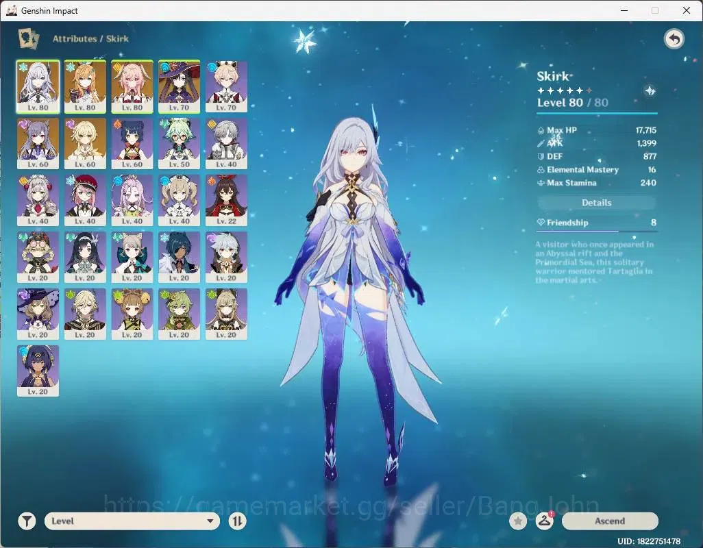 Genshin Impact Accounts Asia | AR 45|3 limit (Skirk,Escoffier,Linnea)|1(*5 image 3