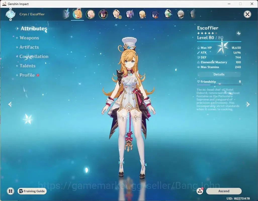 Genshin Impact Accounts Asia | AR 45|3 limit (Skirk,Escoffier,Linnea)|1(*5 image 5
