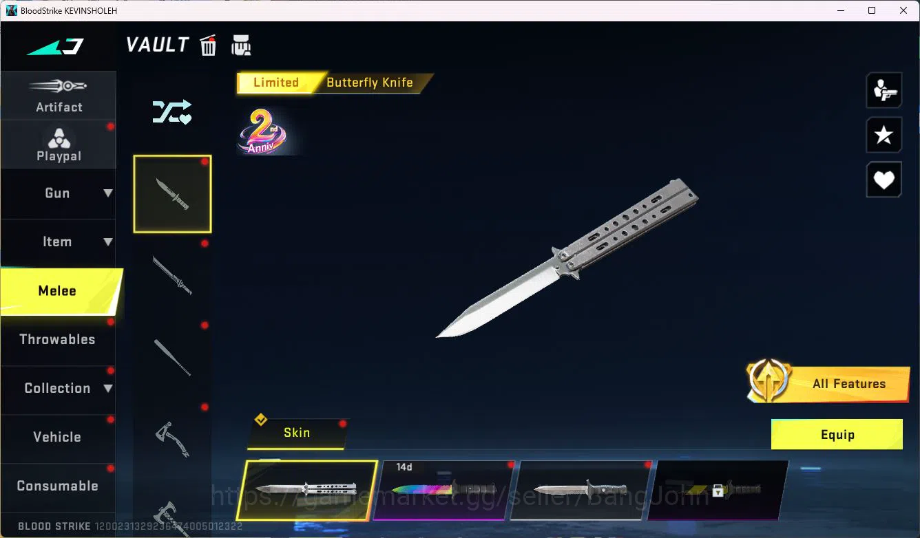 Blood Strike Accounts ASIA|ETHERNAL=ZERO|COLLAB=KAG-6|EVOLVED=FAL|LIMITE image 4