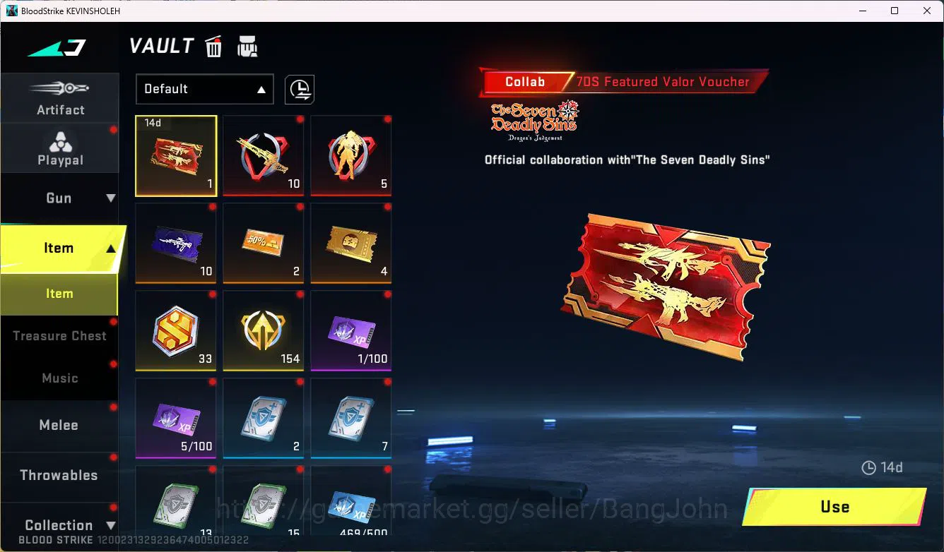 Blood Strike Accounts ASIA|ETHERNAL=ZERO|COLLAB=KAG-6|EVOLVED=FAL|LIMITE image 7