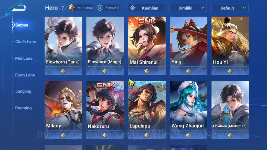 Honor of Kings Accounts Smurf Hero 14 Skin 3|Fresh Starter| (Consort Yu Legend) [Hou Yi Rare] Milady,SNK 2|Log 4