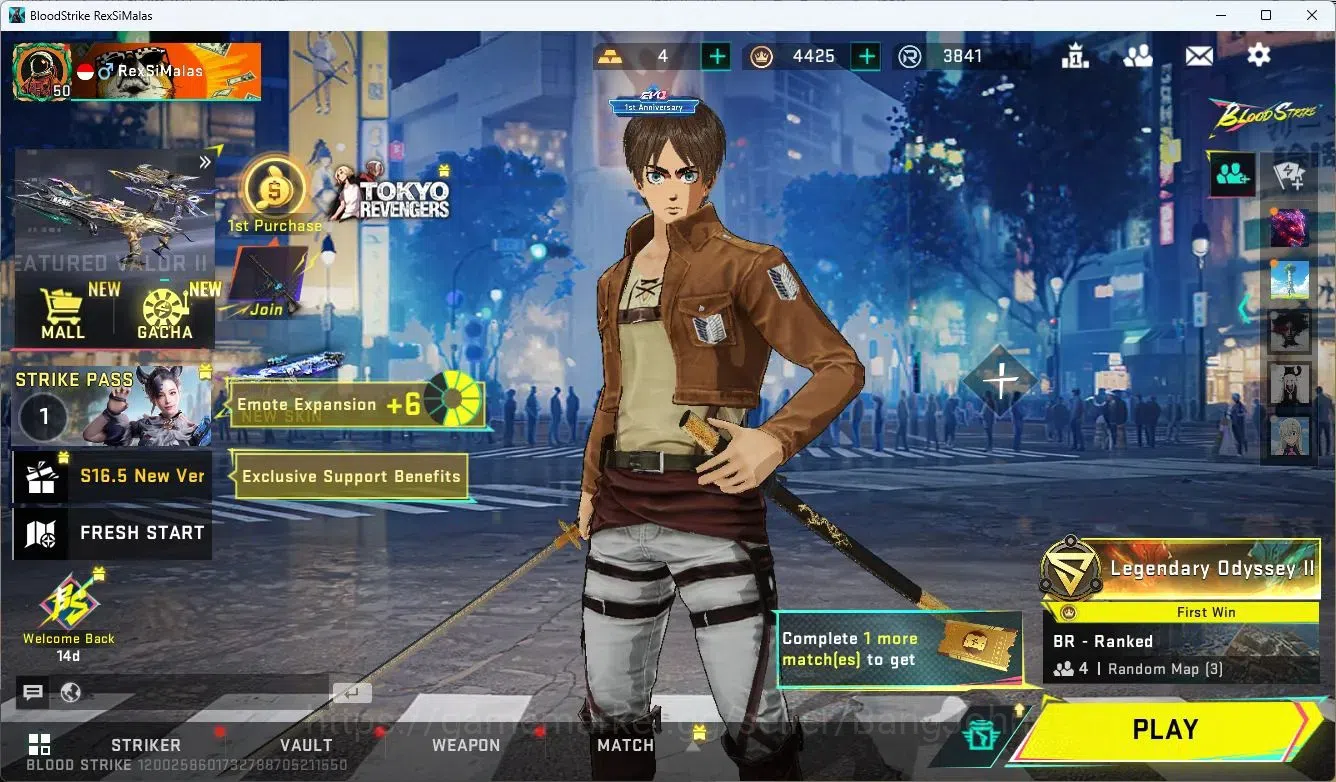 Blood Strike Accounts ASIA | 1 TR Melee|Legendary Katana|AOT FAL|2 ULTRA image 1