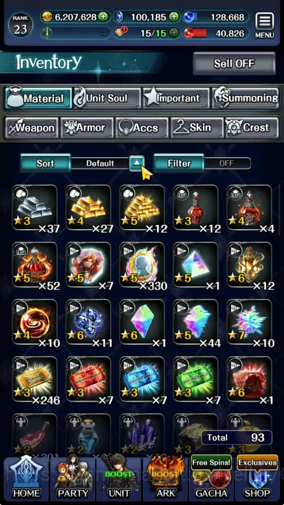 Last Cloudia Accounts Mid‑Game GLOBAL|Rank 23|100k Crystal|Collab BF (OK Ark,FG Vargas)|TopTierUnit (G Lilaha,KoG Mauna,SM 15