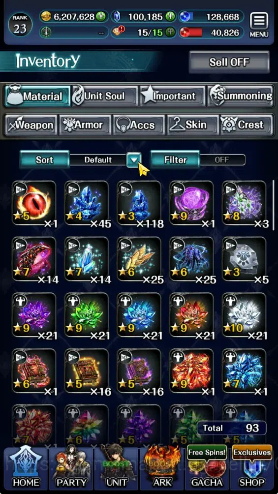 Last Cloudia Accounts Mid‑Game GLOBAL|Rank 23|100k Crystal|Collab BF (OK Ark,FG Vargas)|TopTierUnit (G Lilaha,KoG Mauna,SM 16