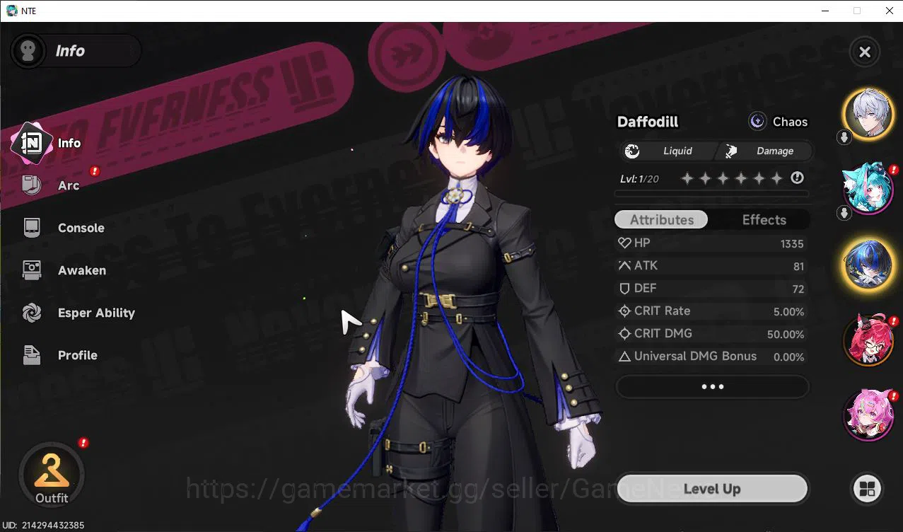 Neverness to Everness Accounts GLOBAL EU |HL 3| 2 SSR Limited Nanally & Daffodill image 2