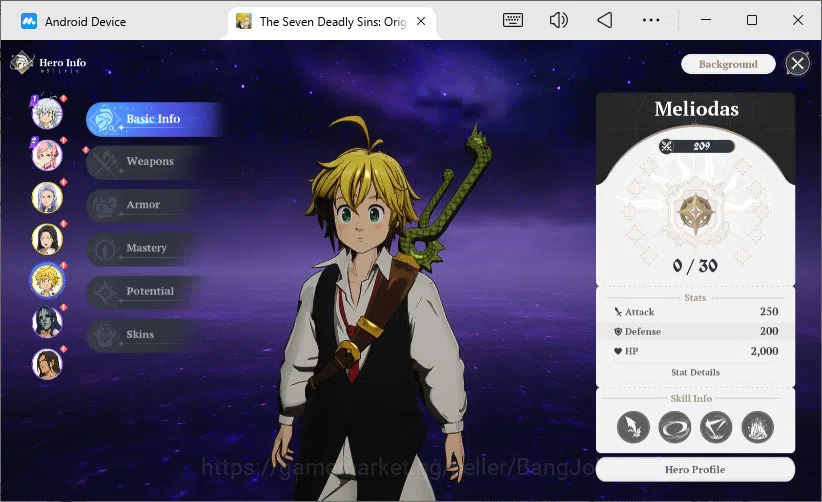 The Seven Deadly Sins: Origin Accounts ASIA (NotSEA) | Lv2 FreshStory | 3 SSR Meliodas, Jericho, Guila + SSR Selector ticket 11
