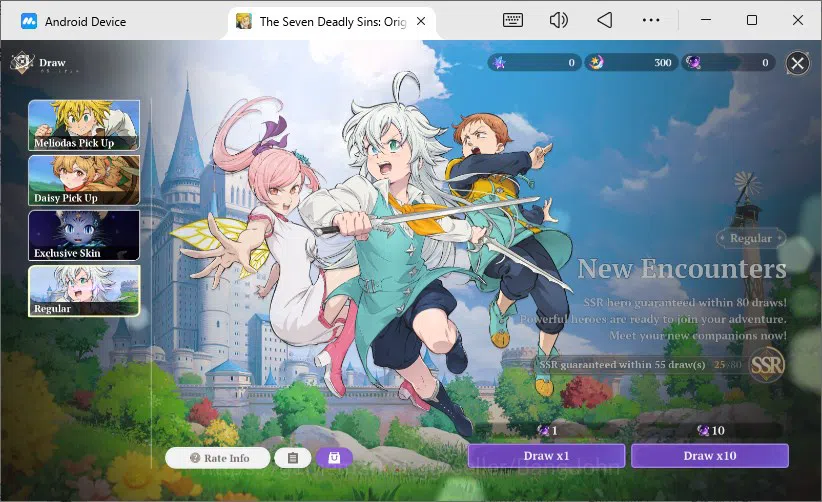 The Seven Deadly Sins: Origin Accounts ASIA (NotSEA) | Lv2 FreshStory | 3 SSR Meliodas, Jericho, Guila + SSR Selector ticket 9