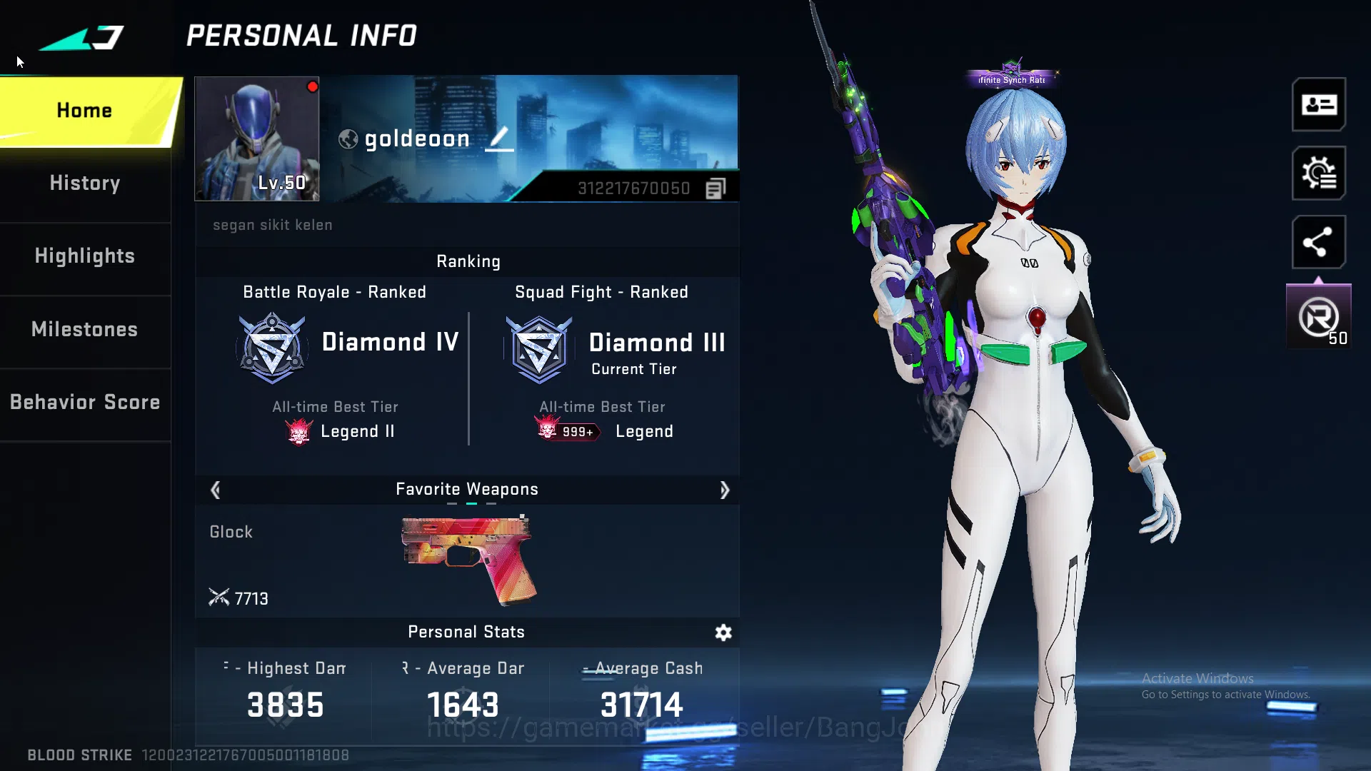 Blood Strike Accounts evangelion qbz | evangelion mp5 | evangelion scar image 1
