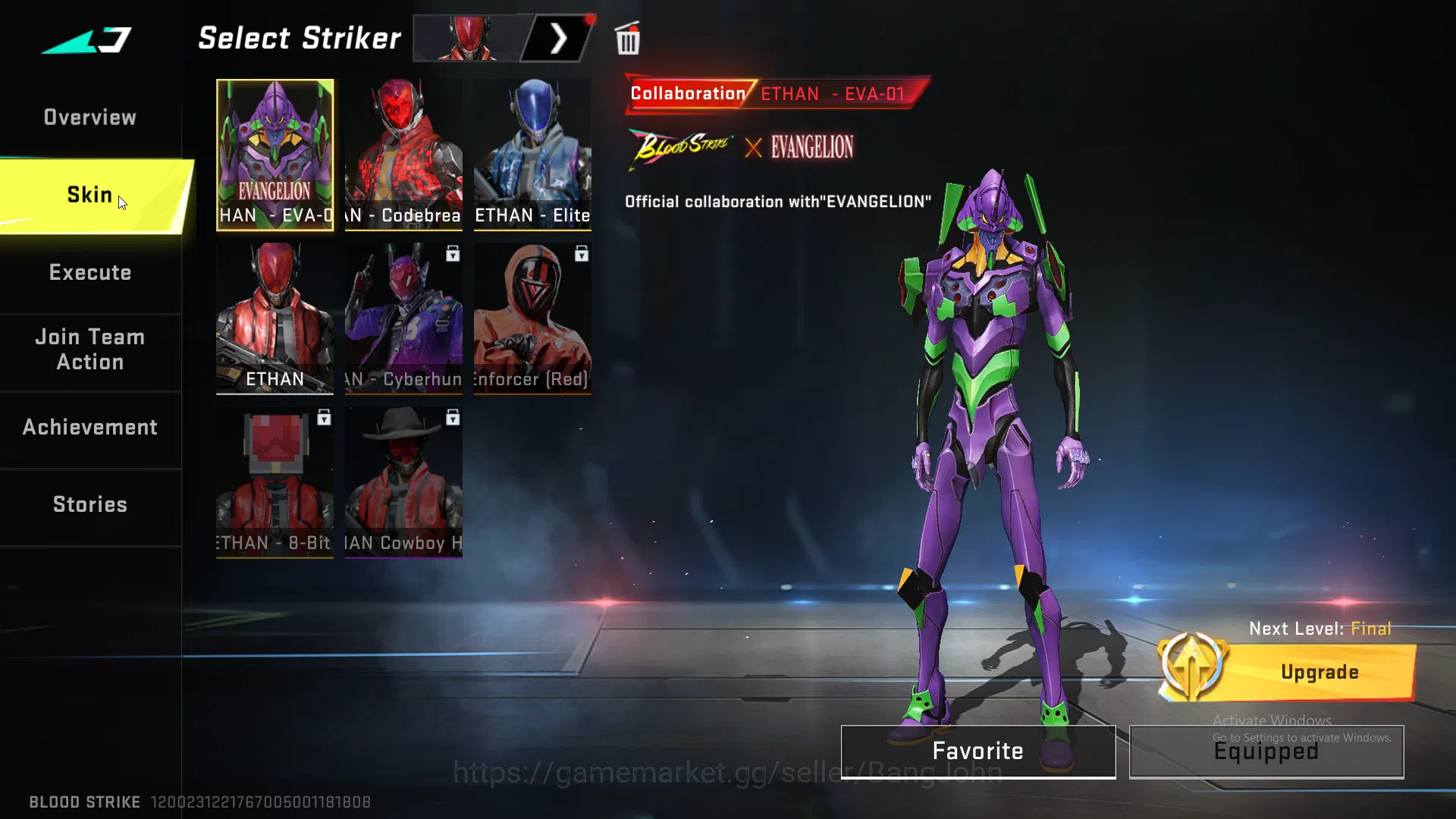 Blood Strike Accounts evangelion qbz | evangelion mp5 | evangelion scar image 3