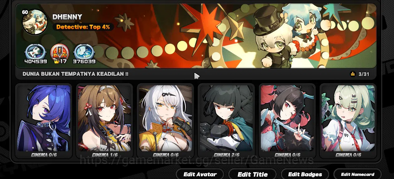 Zenless Zone Zero Accounts Asia ENDGAME Free HSR| 17 Limit 13 Sign 3 VoidHunt image 7