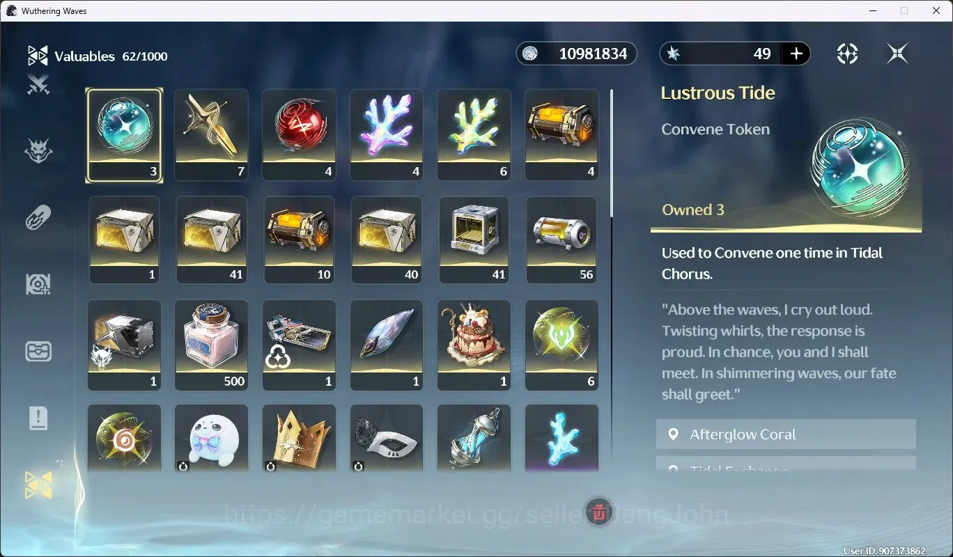 Wuthering Waves Accounts SEA|UL 55|Rank 6|3 Char Limited [Galbrena R1,Shork image 18