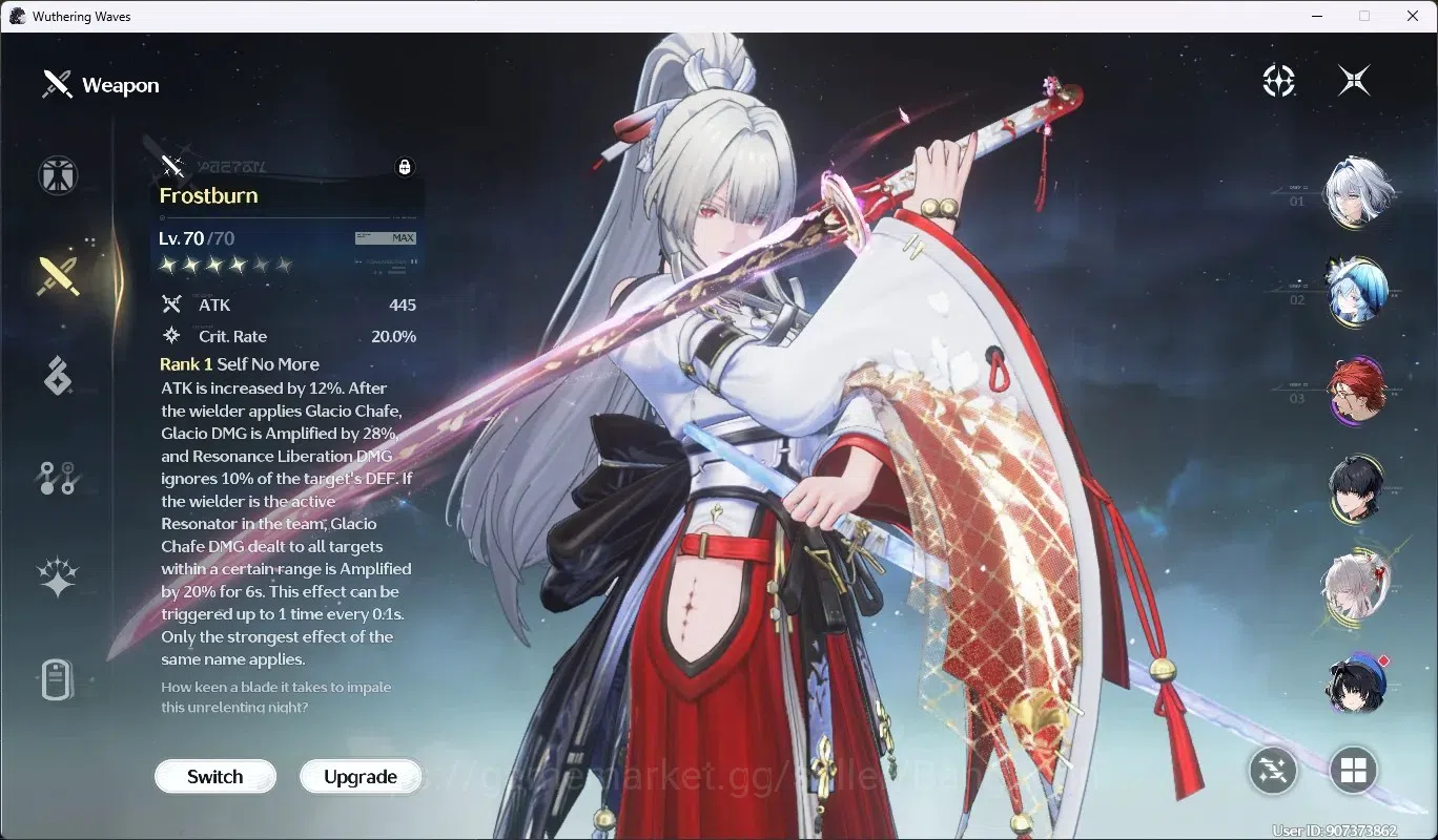 Wuthering Waves Accounts SEA|UL 55|Rank 6|3 Char Limited [Galbrena R1,Shork image 7