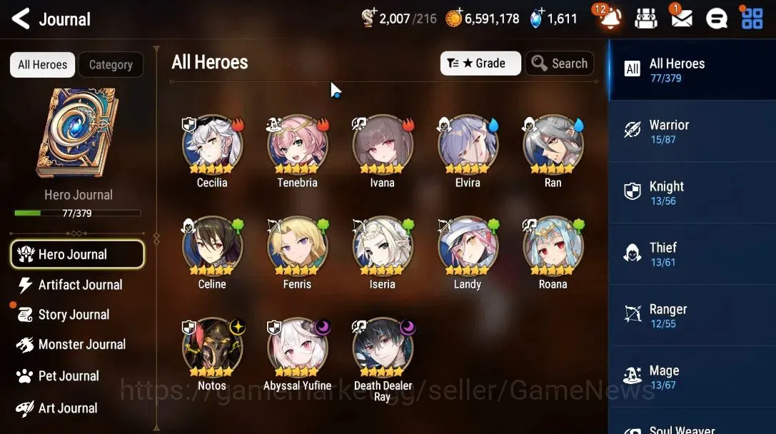 Epic Seven Accounts Starter ASIA Unverif|New Era|3 ML[Notos,A Yufine,DD Ray]+Tenebria,Landy,Ran,Etc|PoH ON|14K Stigma+1,6K 5