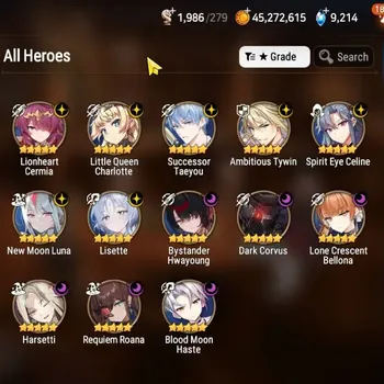 Epic Seven Accounts High-End GLOBAL UnVerif|NewEra|13 ML(Lisette,Har setti,NM Luna,LC Bellona,etc)+AUBE,AB