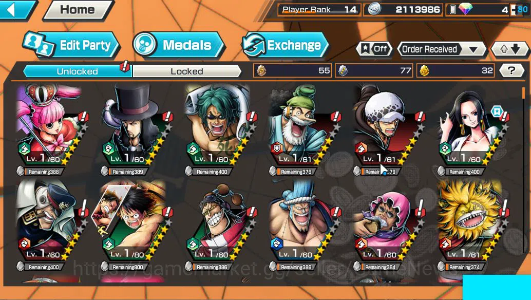 One Piece Bounty Rush Accounts Global|3 EX |FilmZ Zephyr,TFE Monkey D Luffy,Raid  image 11