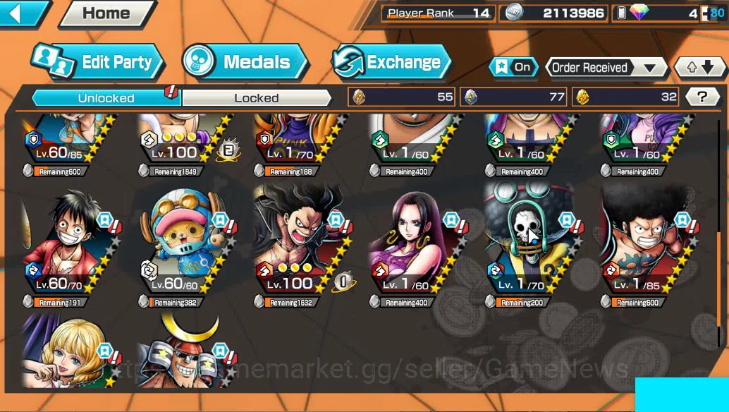 One Piece Bounty Rush Accounts Global|3 EX |FilmZ Zephyr,TFE Monkey D Luffy,Raid  image 12
