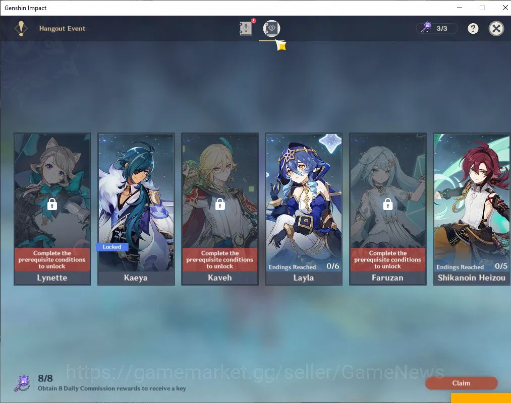 Genshin Impact Accounts ASIA|AR 57|9 Limited +4(*5Weapon)|Flins+Sign,Kokom image 3