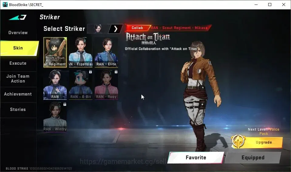 Blood Strike Accounts ASIA|Collab AOT[Mikasa,M700,FAL,KAG-6]|8 ULTRA[KAT image 7