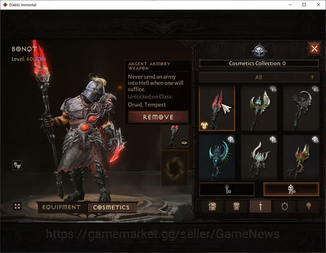 Diablo Immortal Accounts SEA - Izual|CS ON|Lv60(504)|Wizard|CR 33k|Reso 330 image 7