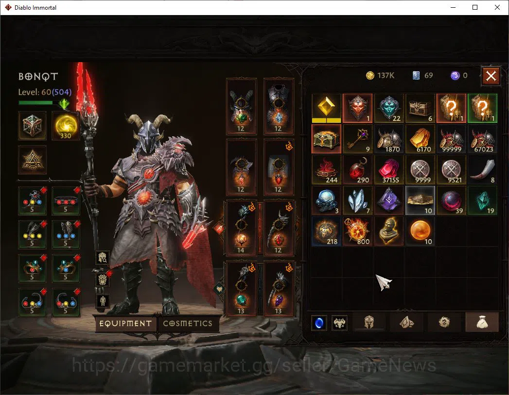Diablo Immortal Accounts SEA - Izual|CS ON|Lv60(504)|Wizard|CR 33k|Reso 330 image 8