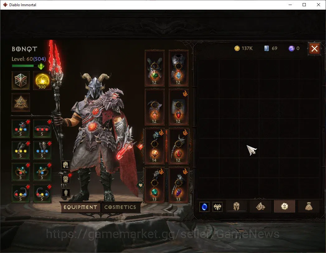 Diablo Immortal Accounts SEA - Izual|CS ON|Lv60(504)|Wizard|CR 33k|Reso 330 image 9