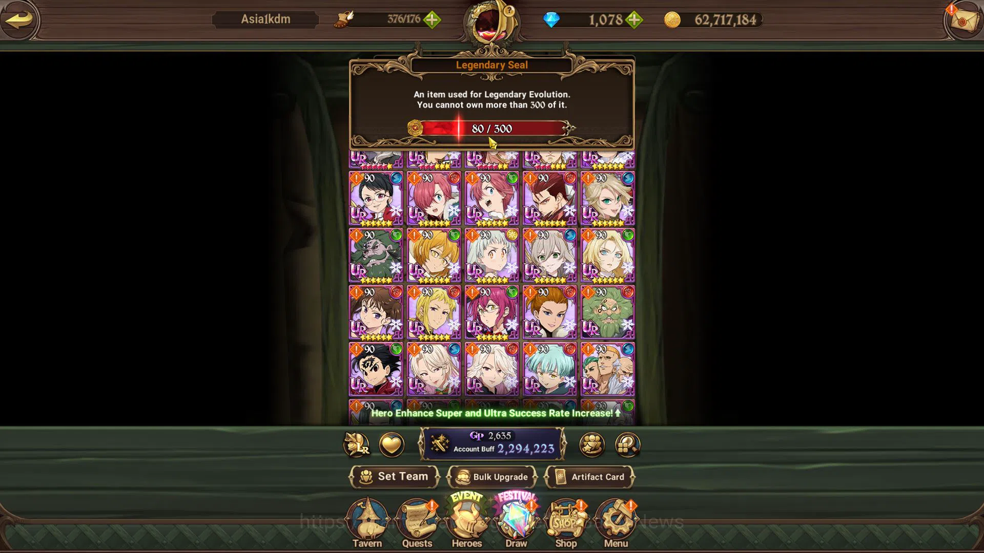 The Seven Deadly Sins: Grand Cross Accounts Asia|2,2M CC|1078 Gems| 4 UR | Salos, Mael, Escano image 4