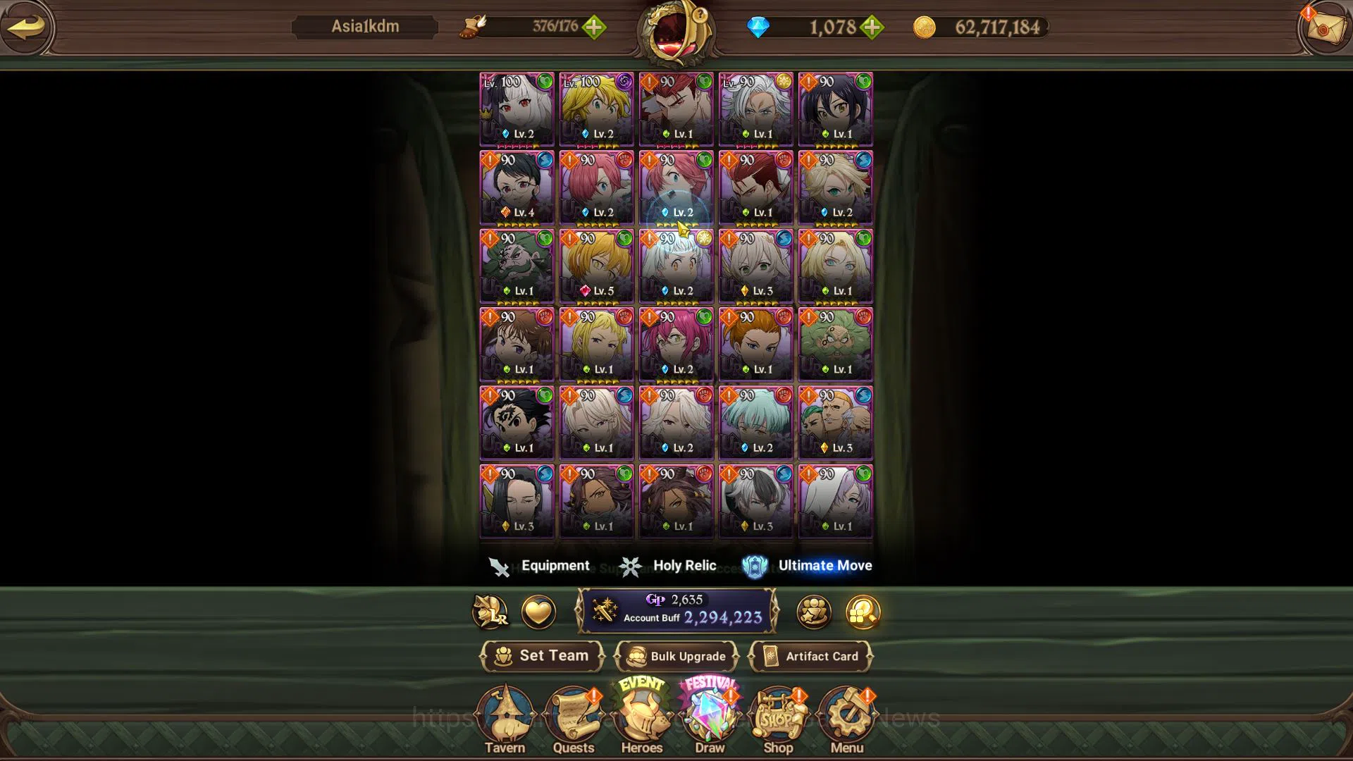 The Seven Deadly Sins: Grand Cross Accounts Asia|2,2M CC|1078 Gems| 4 UR | Salos, Mael, Escano image 5