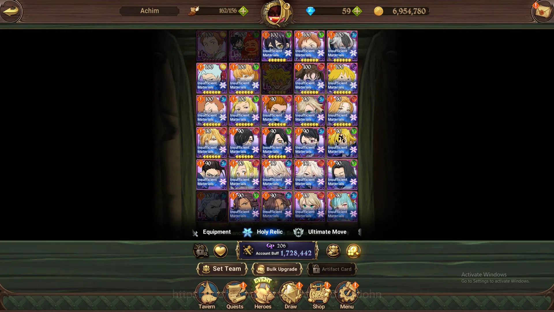 The Seven Deadly Sins: Grand Cross Accounts Others GLOBAL|1.7m CC|LS 100|UR Mernor3/6,Chaos Arthur4/6,OppresorDK,Thor,WK 9