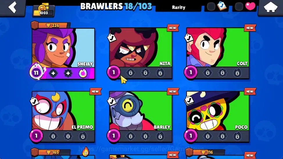 Brawl Stars Accounts 1003 Trophy | 18 Brawler 3 Max Lvl [Shelly,Rico,Ot image 6