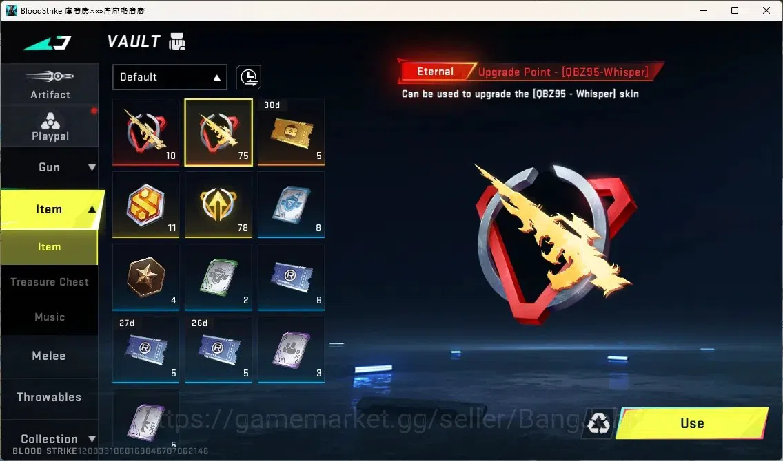 Blood Strike Accounts ASIA | 1 ETERNAL: QBZ95-Whisper|1 ULTRA Striker: N image 3