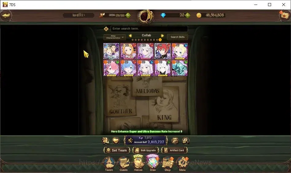 The Seven Deadly Sins: Grand Cross Accounts ASIA|2,8M CC|22 LS|6 LR+6UR+Collab ReZero|SubaBea6 image 4