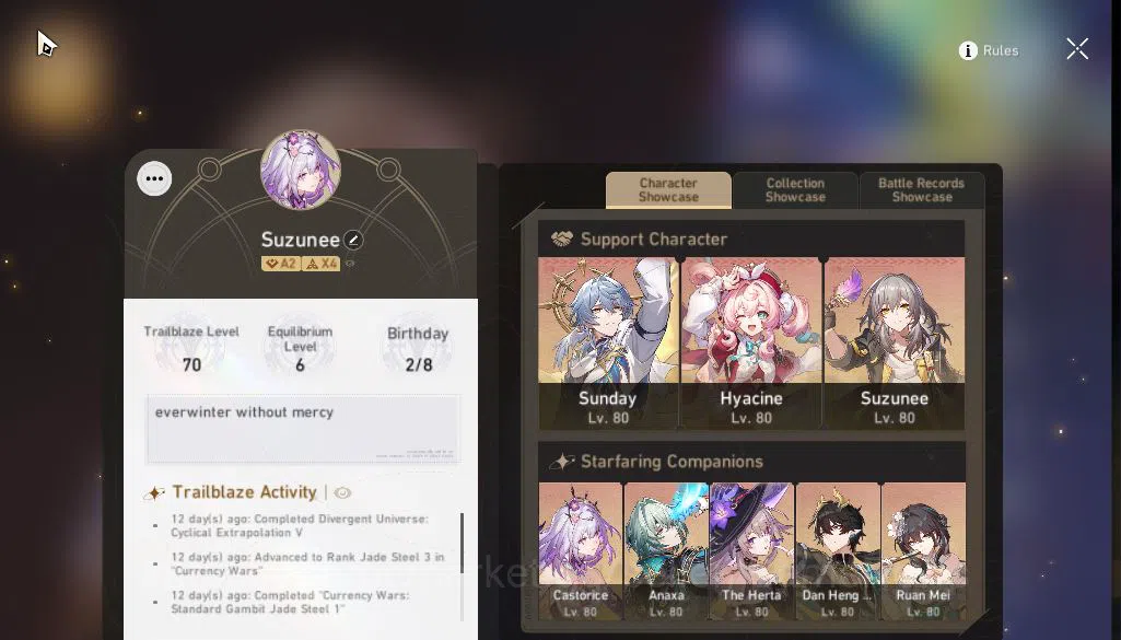 Honkai Star Rail Accounts Asia|TL 70|Free GI|18 Limited|[Evernight,Sunday,Ra image 2