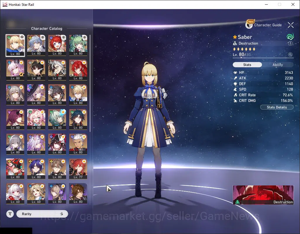 Honkai Star Rail Accounts Asia|TL 70|Free GI|18 Limited|[Evernight,Sunday,Ra image 3