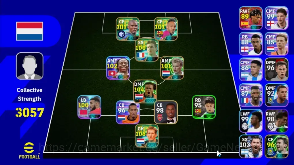 eFootball Accounts Legends & Iconic Players Android|Power 3057|7 Epic Edwin vdSar,Edgar Davids,Samuel Eto'o,Dennis 1