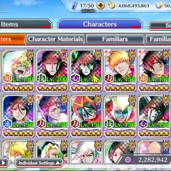Bleach: Brave Souls Accounts High-End Global|BP 1M+1,1 CC|50K Orb|60%Avail Main&Side Story|TYBW26 Robert,Gremy,Bam,11th