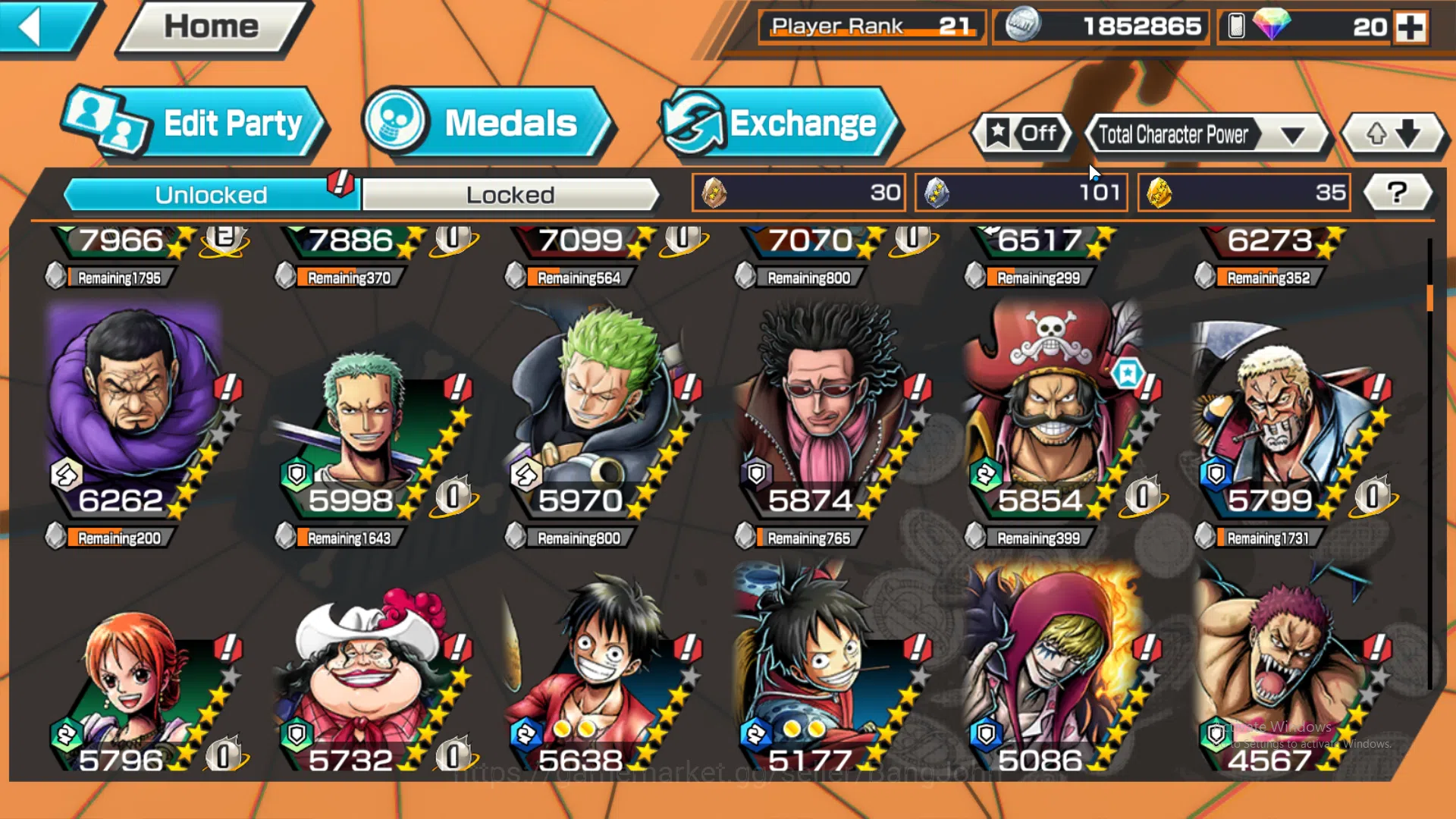 One Piece Bounty Rush Accounts GLOBAL |EX6 | Max 2 | ST Jay Saturn, Marshall Teac image 14