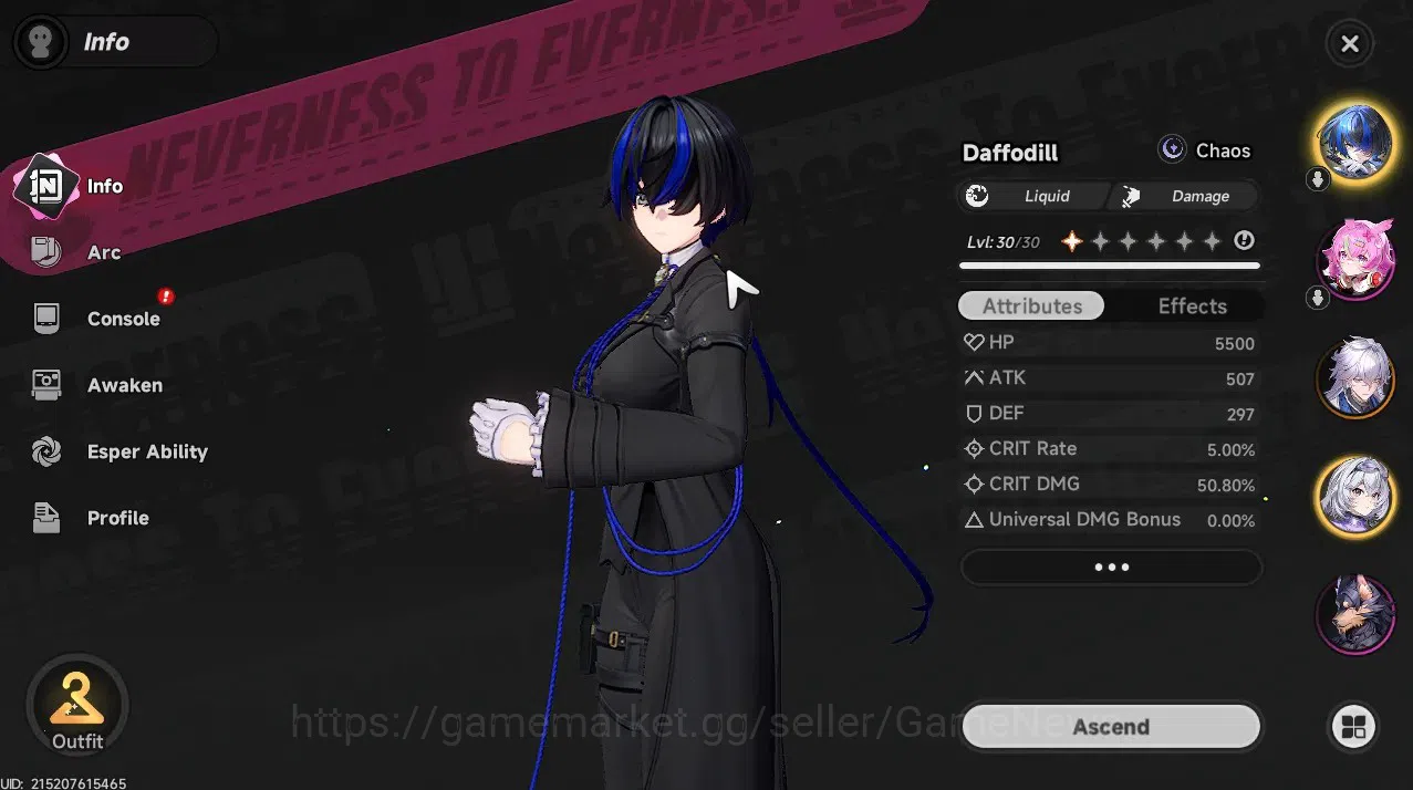 Neverness to Everness Accounts GLOBAL SEA|HL 17|TL 11|4 SSR 1 Limited[Lacrimosa,S image 2
