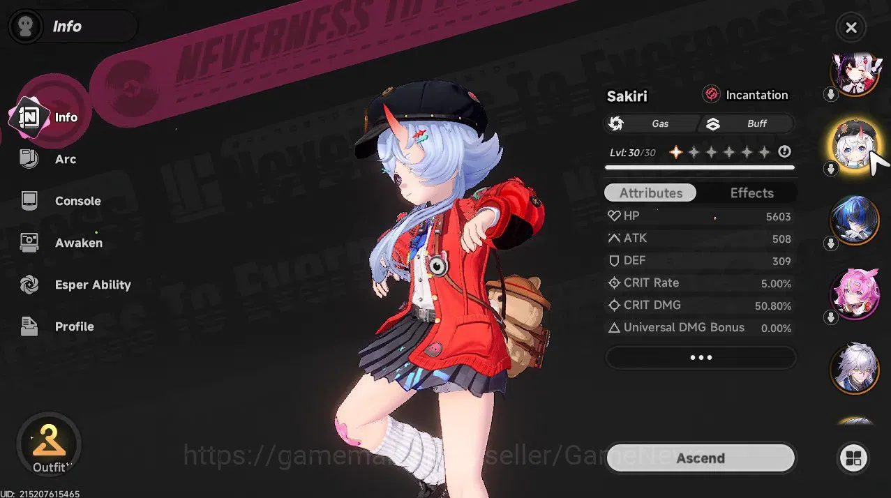Neverness to Everness Accounts GLOBAL SEA|HL 17|TL 11|4 SSR 1 Limited[Lacrimosa,S image 3