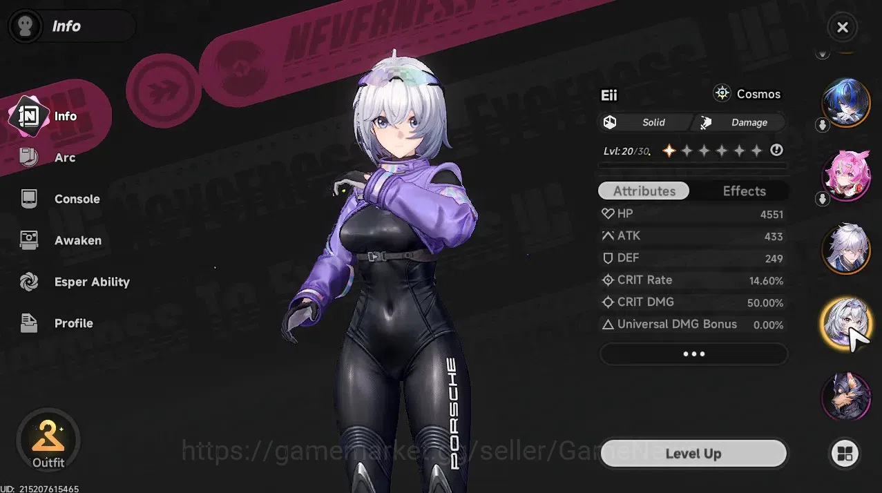 Neverness to Everness Accounts GLOBAL SEA|HL 17|TL 11|4 SSR 1 Limited[Lacrimosa,S image 5
