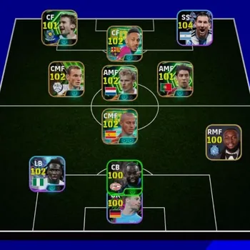 eFootball Accounts High-End eFootball Account | Collective Strength 3128 | FC Barcelona Theme | Epic Messi 104, Thiago