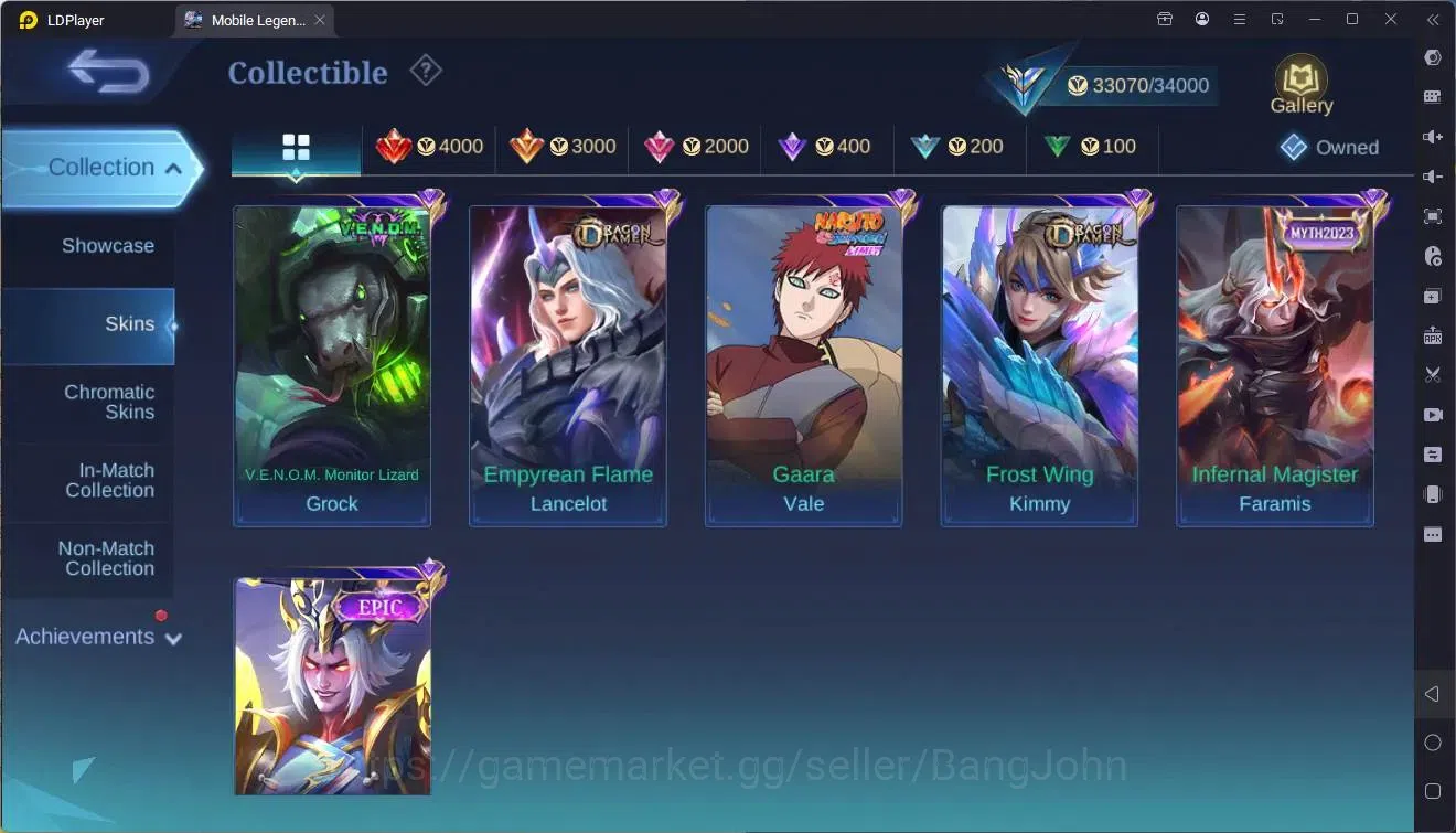 Mobile Legends: Bang Bang Accounts Global |Hero 125|Skin 175|Expert|KOF Karina|CC Nat image 13