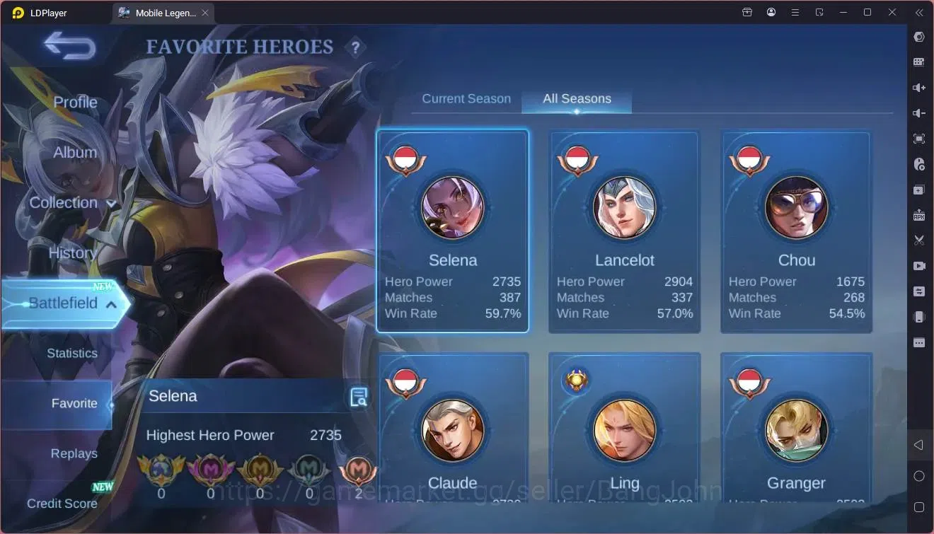 Mobile Legends: Bang Bang Accounts Global |Hero 125|Skin 175|Expert|KOF Karina|CC Nat image 19