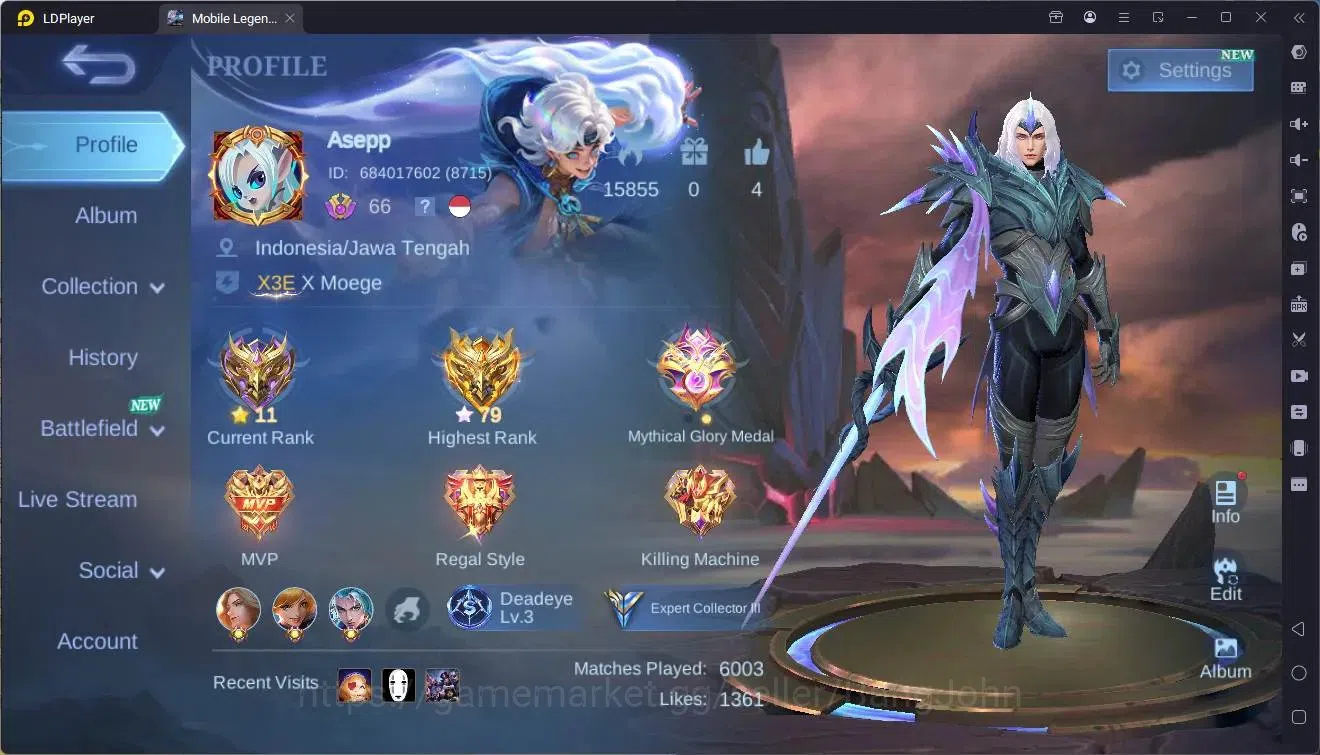 Mobile Legends: Bang Bang Accounts Global |Hero 125|Skin 175|Expert|KOF Karina|CC Nat image 2