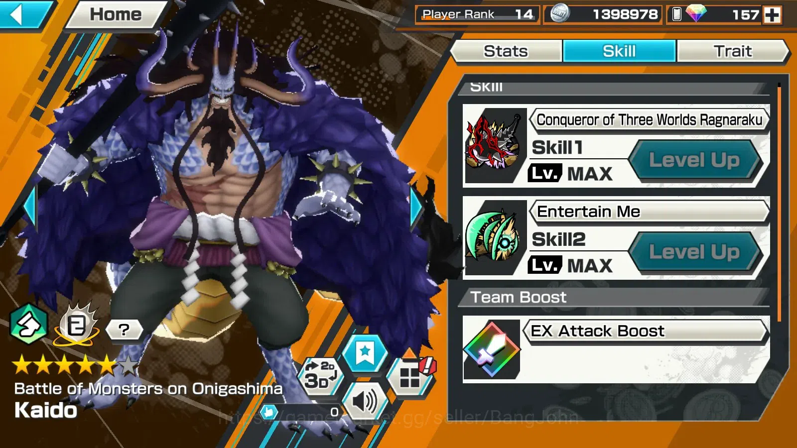 One Piece Bounty Rush Accounts GLOBAL|EX 4|1Max|Bomo Kaido,BTKOTP Monkey D.Luffy, image 7