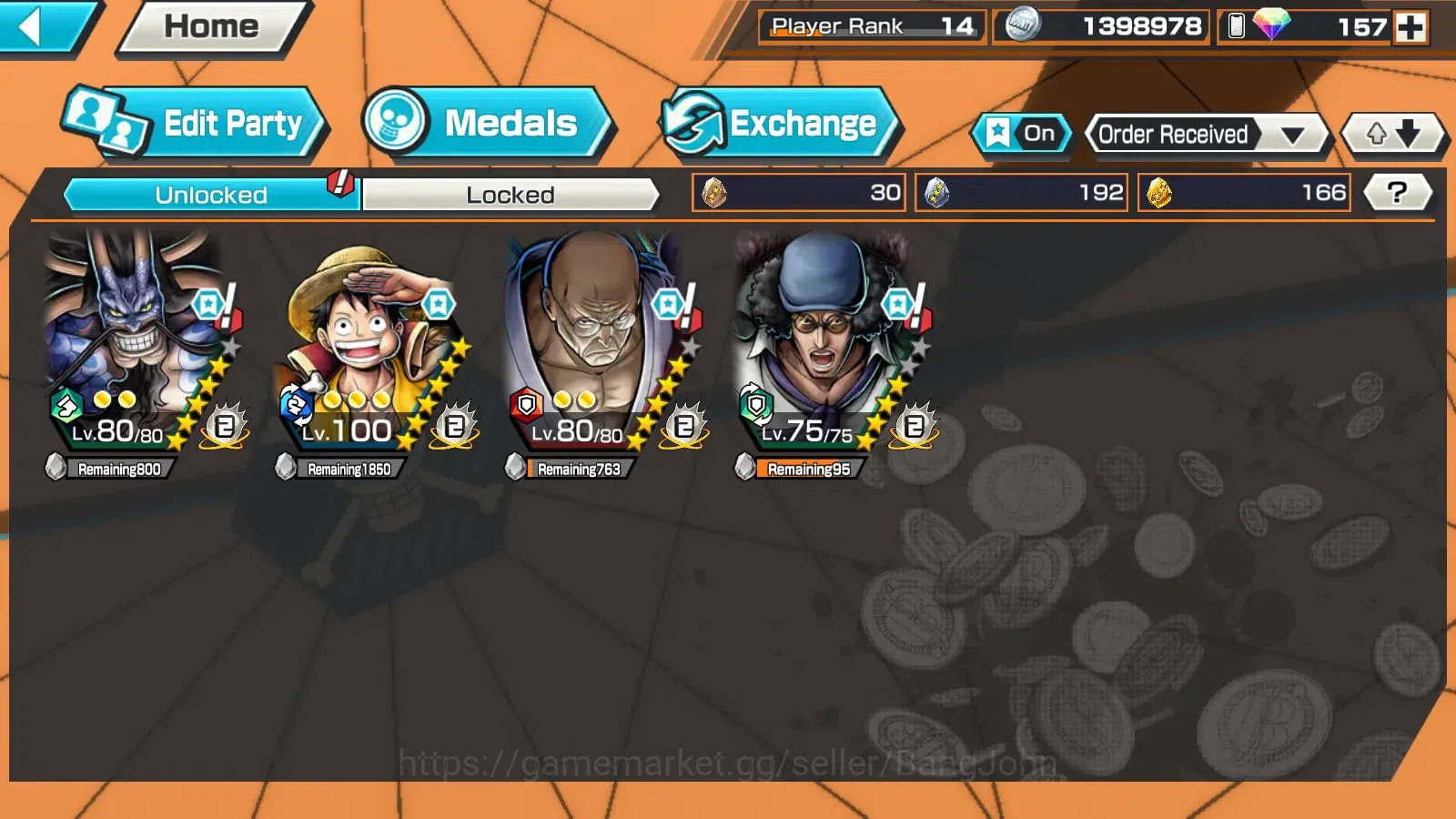 One Piece Bounty Rush Accounts GLOBAL|EX 4|1Max|Bomo Kaido,BTKOTP Monkey D.Luffy, image 9