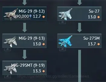 War Thunder Accounts TOP Tier USSR [SU-30SM+2 Skin,Su-27SM,MiG-29SMT,Su-33] 1 Premium (MiG-15bis)|LVL 75|T-72A,ZSU-234M4 6
