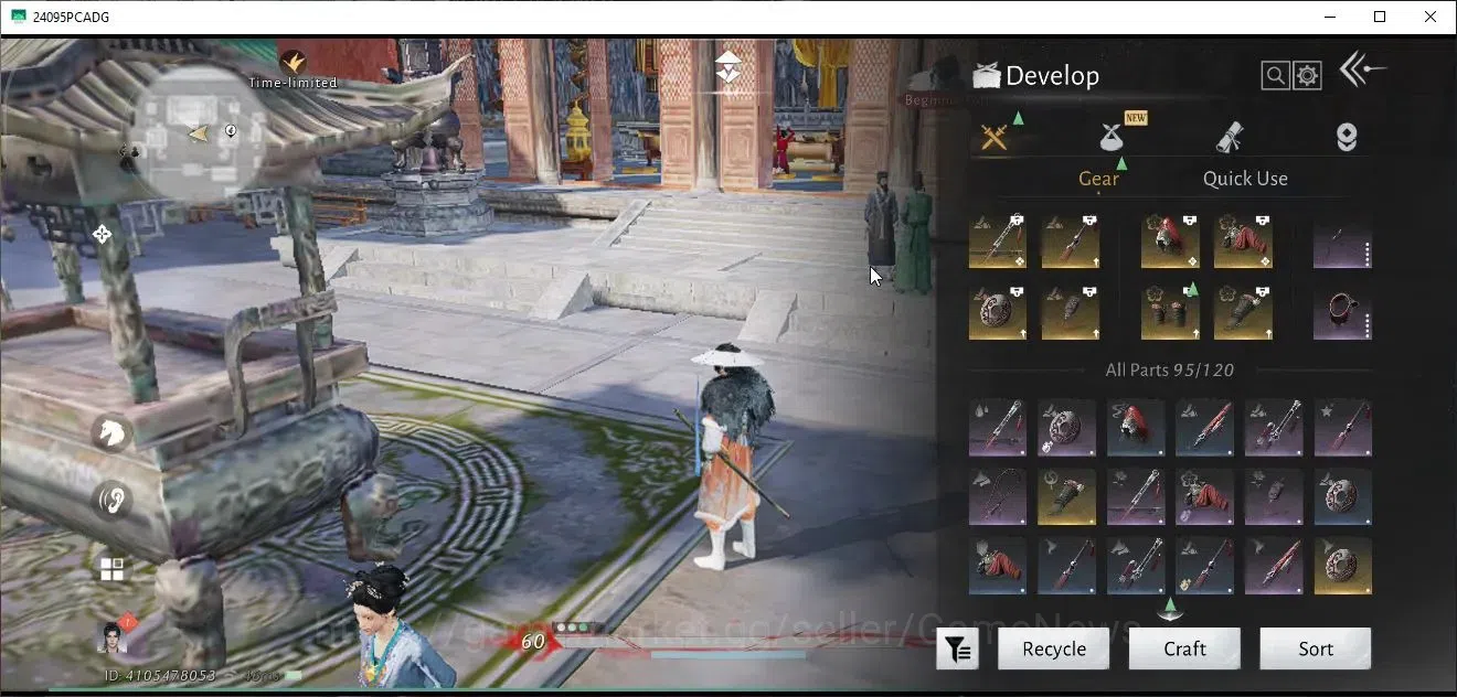 Where Winds Meet Accounts GLOBAL|Lv95|28K GS|1 Harmonic Core|Diff Legend|Aby image 12