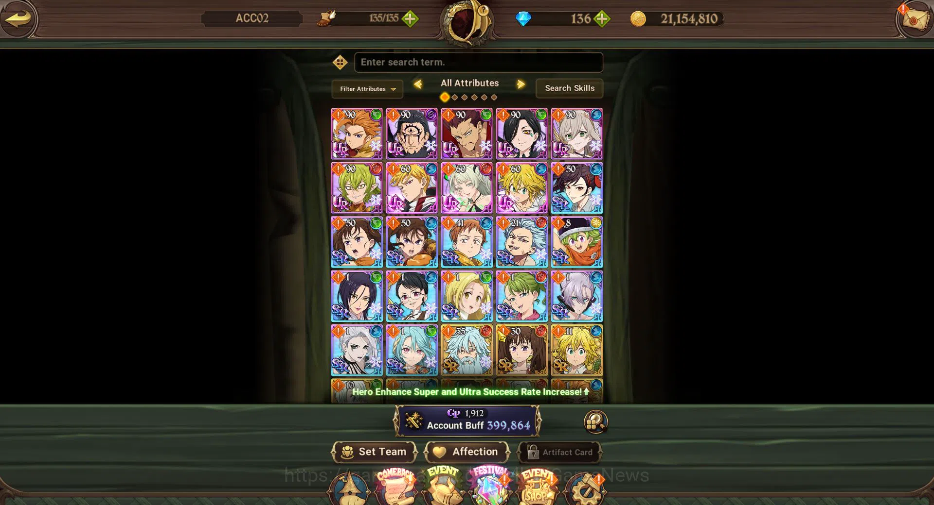 The Seven Deadly Sins: Grand Cross Starter Asia | Starter | 399K CC | 3UR + Lancelot,Sabunak, image 1