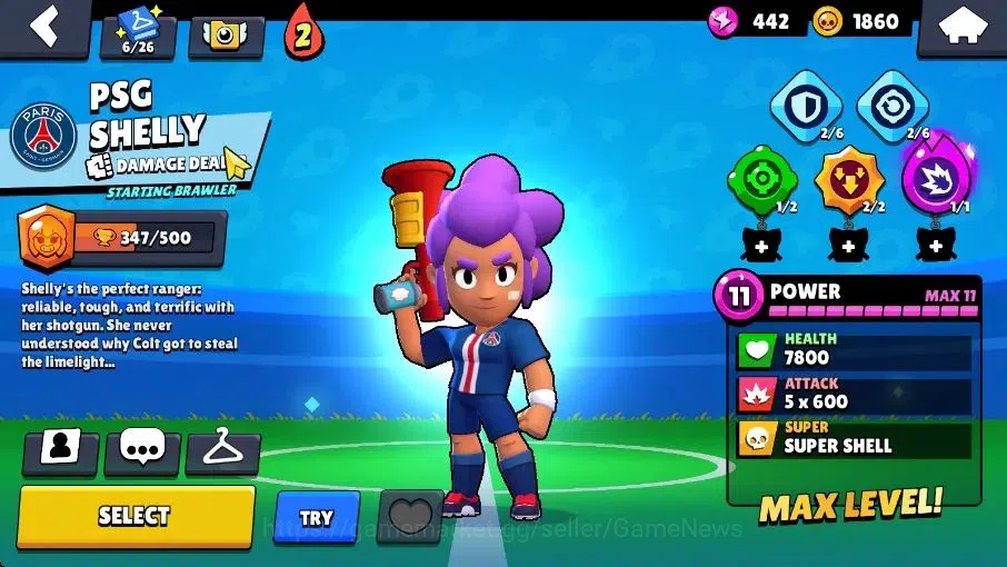 Brawl Stars Accounts 1014 Trophy|15 Brawlers 2 Max Lvl [Edgar, Shelly]|16 Skin|2 Myth [Minotour Bull,Thief Edgar] 4 Epic|CN 17