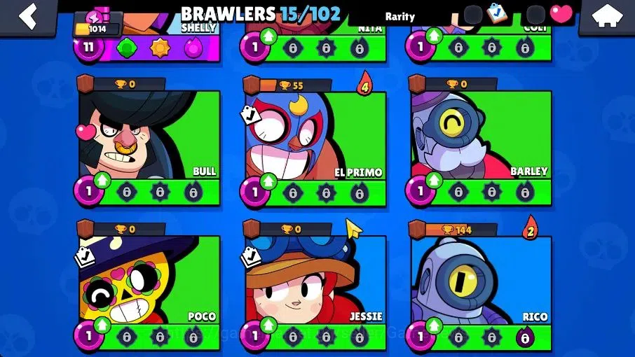 Brawl Stars Accounts 1014 Trophy|15 Brawlers 2 Max Lvl [Edgar, Shelly]|16 Skin|2 Myth [Minotour Bull,Thief Edgar] 4 Epic|CN 7
